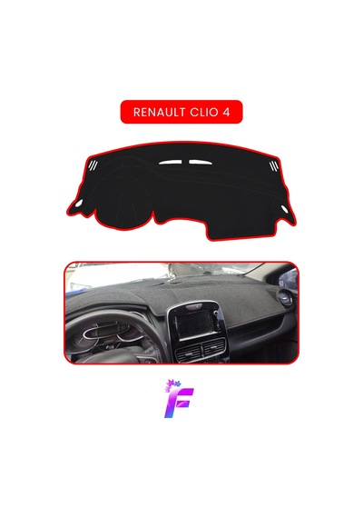 Renault Clio 4 Uyumlu Torpido Örtüsü Araca Özel Üretim Kolay Montaj Torpido Kılıf Koruma A27 Torpido Halısı