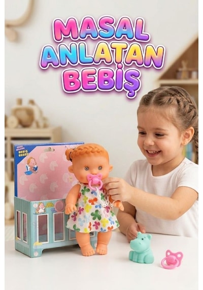 Etkileşimli Akıllı Masal Anlatan Ağlayan Emzikli Eğitici Pilli Oyuncak Et Bebek Ve Minik Arkadaşı