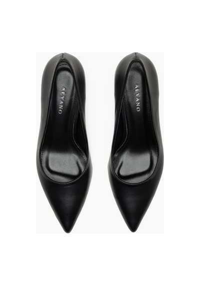 Austin Hakiki Deri Siyah Cilt 5 Cm Kadın Stiletto