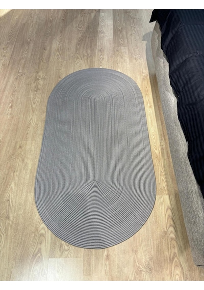 Mavaux Galileo Oval Jüt Yuvarlak Hasır Görünümlü Klasik Halı Kilim Gri