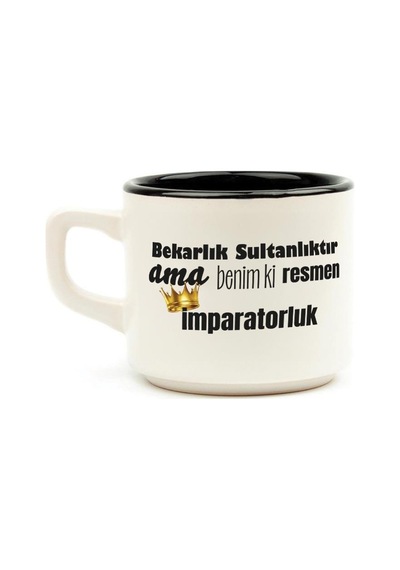 Mor Mürekkep Bekarlık Sultanlıktır Ama Baskılı Siyah Venüs Kupa