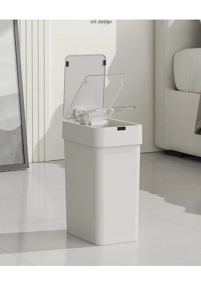 9litre Sensörlü Otomatik Çöp Kovası Ofis Mutfak Banyo Balkon Akıllı Çöp Kovası Beyaz