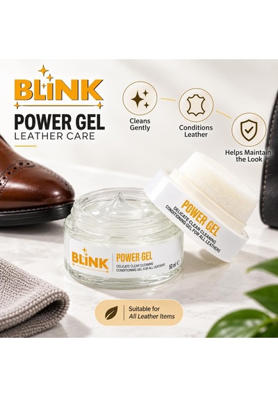 Blink 8821 Power Jel Deri Temizleme Renksiz Bakım Malzemesi Altın - Siyah
