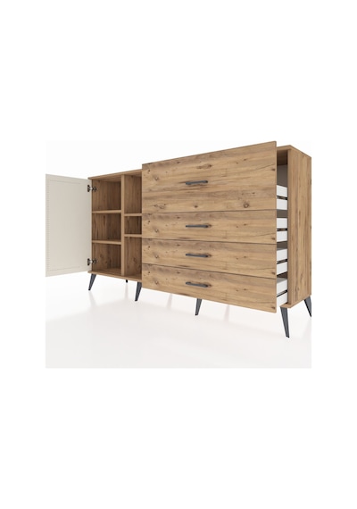 Hyperion Konsol 4 Raflı 4 Çekmeceli Tek Kapaklı 176x44x99 Çam-ay Çam-aytaşı/çam Hyperion Konsol 4 Raflı 4 Çekmeceli Tek Kapaklı 176x44x99 Çam-ay Çam-aytaşı/çam