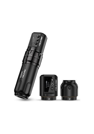 Mast Fold Pro Ayarlanabilir Stroke 2.4 4.2mm Çift Bataryalı Kablosuz Dövme Makinesi - Siyah