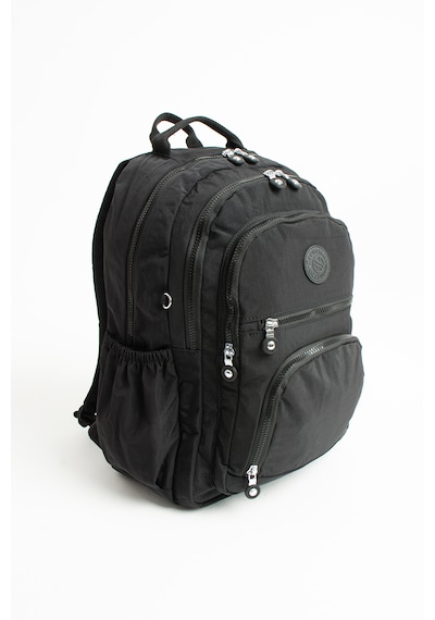 Özer -3013 Sanmorris Unisex Suya Dayanıklı Krinkıl Kumaş Çok Gözlü Orta Boy Laptop Okul Ve Sırt Çantası Siyah