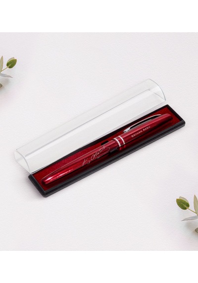 Kişiye Özel Atatürk İmzalı Kırmızı Metal Roller Kalem