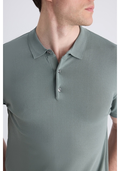 D's Damat Ds Damat Slim Fit Koyu Yosun Düz Örgü Yazlık Rayon Triko T-shirt 4hf069421001m Ky1