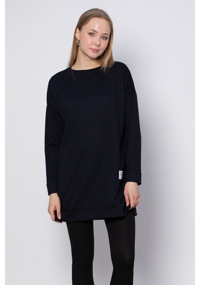 Barrels And Oil Bisiklet Yaka Mevsimlik Sweatshirt - Lacivert-Lacivert