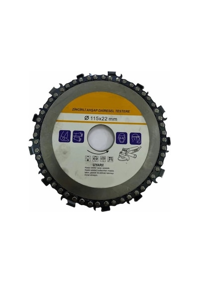 Klc 115 Mm 4" Taşlama Makine Uyumlu Zincirli Ahşap Testeresi Kesme Oyma Şekil Verme Testeresi 1 Adet