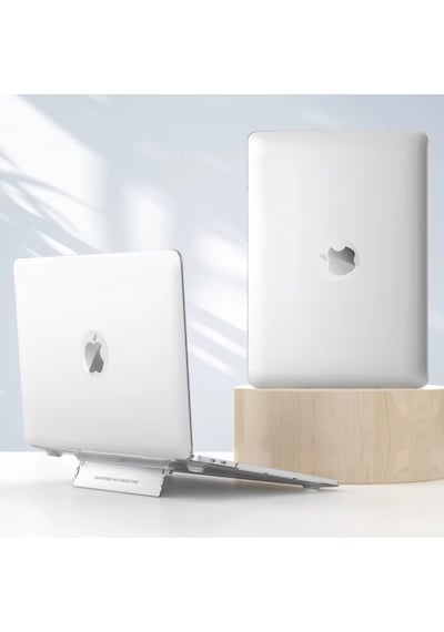 Apple Uyumlu MacBook Air 13.6 Kılıf 2026 M5 M4 Standlı Mat Şeffaf Sert Kapak Isı Dağıtımlı İnce Tasarım Şeffaf