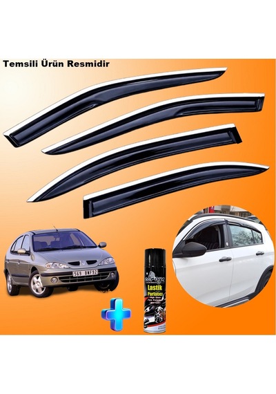 Renault Megane 1 Hb Mügen Cam Rüzgarlığı Abs Nikelaj Krom Cam Rüzgarlığı 1996-2004 + Ebrayn Lastik Parlatıcı