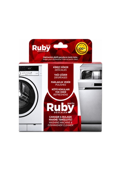Ruby Parts Çamaşır Ve Bulaşık Makinesi Temizleyici Kireç Ve Yağ Çözücü Beyaz