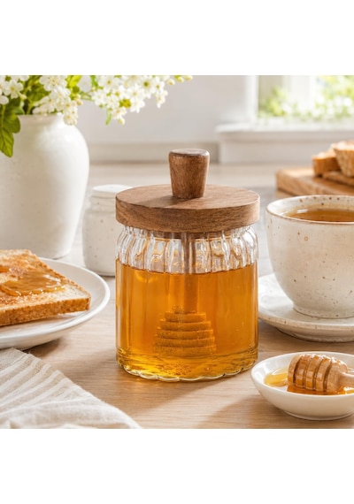 Lexroo 450 Ml Akasya Kapaklı Kaşıklı Cam Bal Kavanozu Saklama Kabı Pinterest Tasarım Erzak Bakliyat Çok Renkli