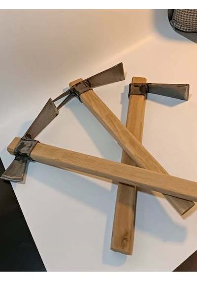 Sürmene Makas Çeliği 3lü Set Paltalı, Düz, Çatallı Kazma Seti Bahçe Tarla Hobi 45cm Profesyonel