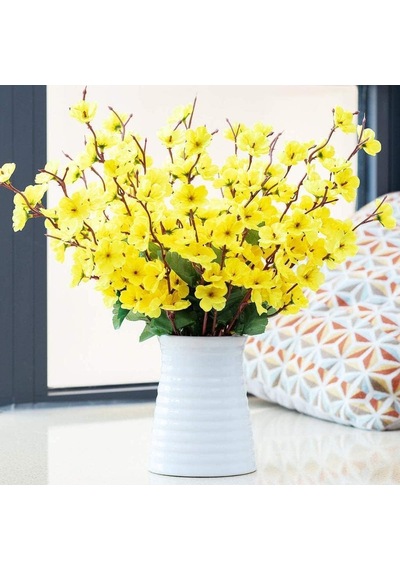 Nettenevime Yapay Çiçek Bahardalı Japon Kiraz Çiçeği 7 Dallı 57cm Sarı Diğer