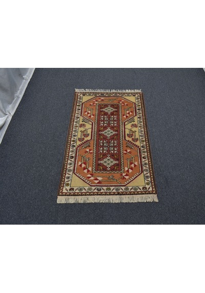 Zehra Abla Halı Vintage El Dokuma Ender Bozalan Milas Muğla Yün Halı 7364 Çok Renkli