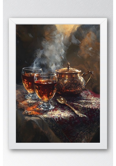 Premium Bakır Demlik Ramazan Özel Çerçeveli Tablo - Otantik Çay Ocağı Ve Manevi Şark Köşesi Dekoru Beyaz Premium Bakır Demlik Ramazan Özel Çerçeveli Tablo - Otantik Çay Ocağı Ve Manevi Şark Köşesi Dekoru Beyaz