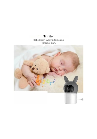 Bebek Kamerası Kumandalı Monitörlü Karşılıklı Konuşma Özellikli , Hatırlatıcılı Ip Bebek Kamerası