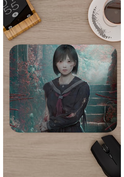 Silent Hill Kaymaz Dikişli Kauçuk Oyuncu Mousepad V1 - 22x18 Gaming Mouse Pad Fare Altlığı
