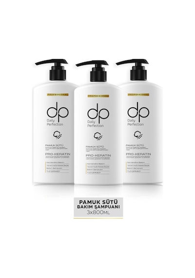 Dp Daily Perfection Şampuan Pamuk Sütü 3 x 800 ML Dp Daily Perfection Şampuan Pamuk Sütü 3 x 800 ML