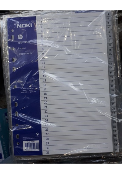 Ayraç / Seperatör 1-31 Li Paket 10 Paket