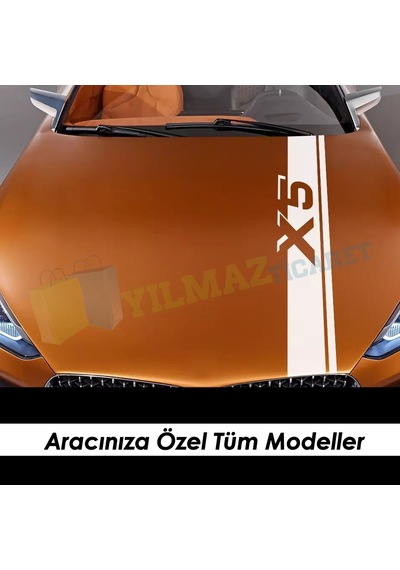 Bmw X Serisi Kaput Şerit Oto Sticker Yapıştırma X1 X2 X3 X4 X5 X6 130 X 15 Cm