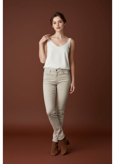 Skinny Kalıp Kadın Pantolon-byn-36000 Bej