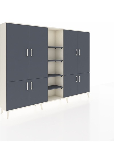 Arges Dolap 14 Raflı 8 Kapaklı 220x30x163 Aytaşı-antrasit Antrasıt - Aytası Arges Dolap 14 Raflı 8 Kapaklı 220x30x163 Aytaşı-antrasit Antrasıt - Aytası