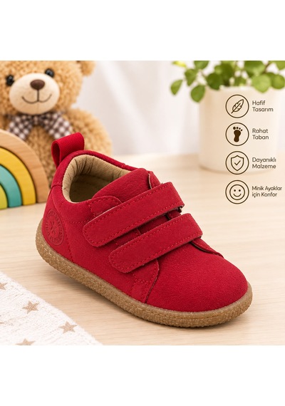 Pafi Deri Ve Confort Bebe Sandalet Kırmızı