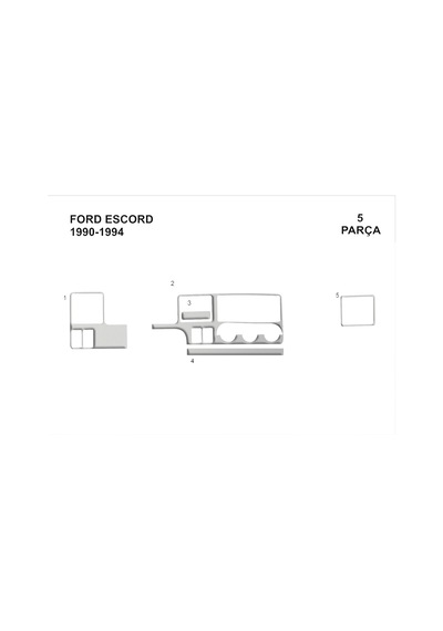 Ford Escord Torpido Kaplama 1990-1995 4 Parça Alüminyum
