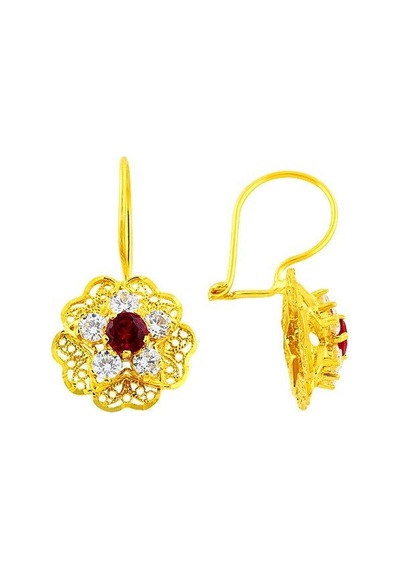 14 Ayar Altın Sallantılı Papatya Küpe N11.1027