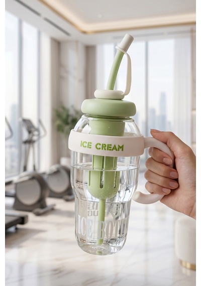 Ice Bottle Pipetli Suluk Matara 1300 Ml Yeşil