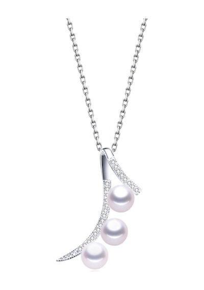 Brezza Lusso Jewelry Zarif Tasarım 3 Adet Tatlı Su Incisi Kadın Gümüş Kolye 45 CM
