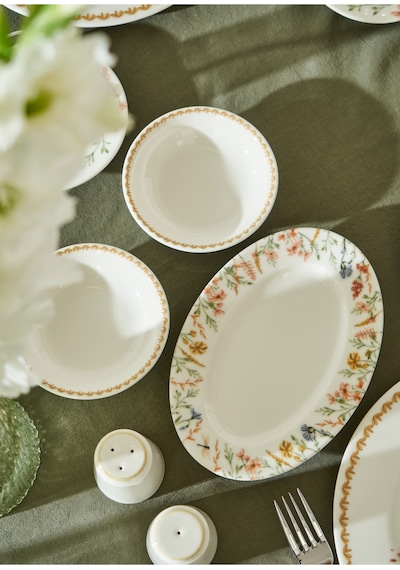 Bella Maison Flores Porselen 52 Parça 12 Kişilik Kahvaltı Takımı Çok Renkli