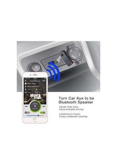 Mikrofonlu Bluetooth Ses Alıcı Araç Ve Hoparlör İçin Aux Girişli Kablosuz Dönüştürücü Kiti
