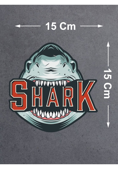 Köpek Balığı Shark Sticker - Araba Oto Motosiklet Karavan Sticker - 00030 15x15 Cm