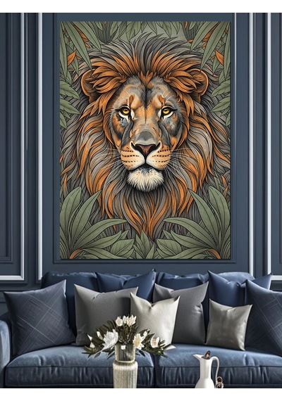 Ahşap Tablo Aslan Başı Grafik Tasarım