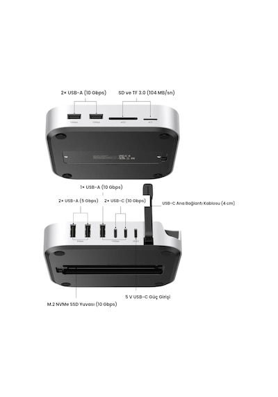 Ugreen 65487 Mac Mini M4 Usb C Dock İstasyonu 11 Port