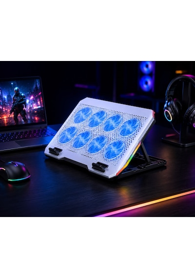 Acer Nitro 16s Aı Uyumlu 8 Fanlı Rgb Led Işıklı Laptop Soğutucu Standı