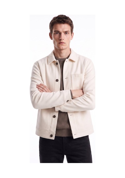 Fabrika Ekru Erkek Slim Fit Mont F6wm-mnt 2111