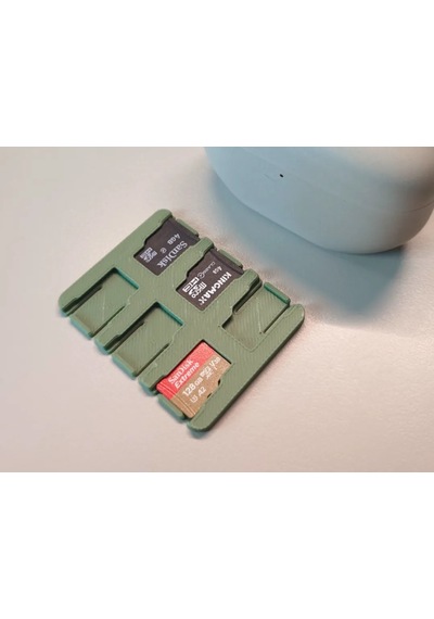 Bezos 3d Baskı Micro Sd Kart Saklama Kutusu Yaylı Kartlık Mikro Sd Kart Tutucu İnce Düzenleyici Yeşil Dlra