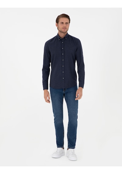 Pierre Cardin Desenli Erkek Gömlek 50298570-VR033 - Lacivert