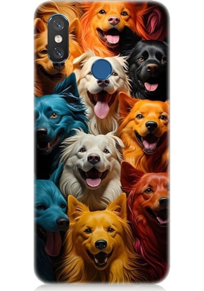 Xiaomi Mi 8 Uyumlu Sevimli Köpekler Desenli Silikon Kılıf