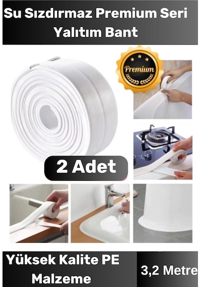 Özel Seri Premium Su Geçirmez Sızdırmaz Lavabo Küvet Yağ Nem Küf Önleyici 3.2m 2 Adet Izolasyon Bant