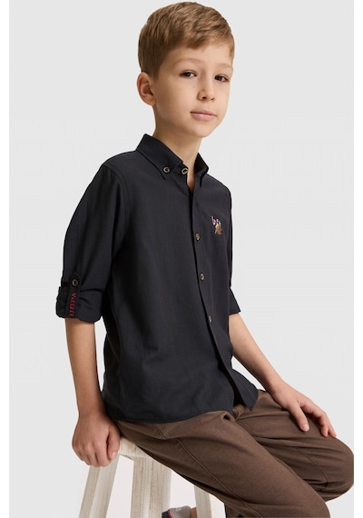 U.S. Polo Assn. Erkek Çocuk Siyah Gömlek Basic 50320263-vr046