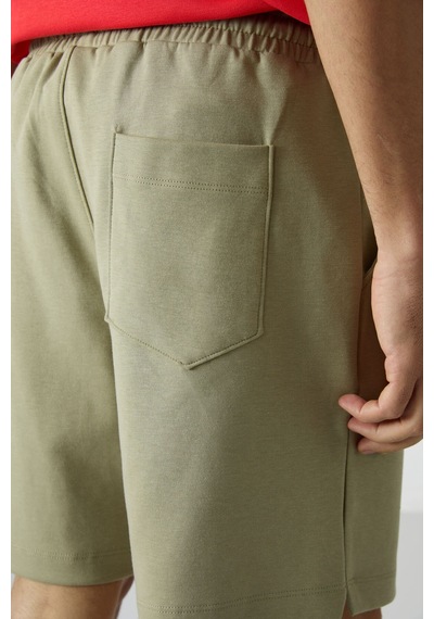 Air Jones Tommy Life Açık Çağla Pamuklu Kalın Yumuşak Dokulu Comfort Fit Basic Erkek Şort - 81274 Çağla