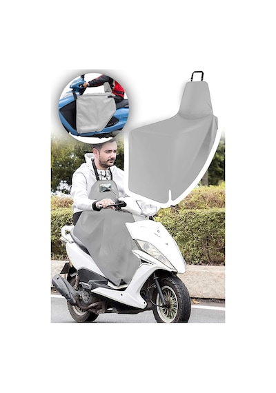 Bundera Scooter Diz Koruma Örtüsü Yağmur Soğuk Rüzgar Önleyici  Rüzgarlık Motorsiklet Dizlik Gri