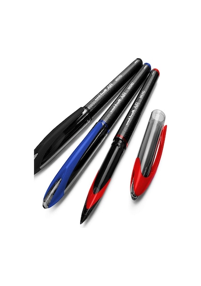 Mavi Siyah Kırmızı Pilot Kalem 3 Adet Uniball Air Mikro 0.5 Mm Roller Pilot Kalem Uba-188-m Roller Uçlu Likit Mürekkep Mavi