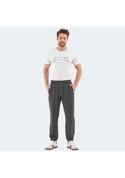 Slazenger RUSLAN Erkek Fermuar Cepli Dar Paça Koyu Gri Eşofman Altı